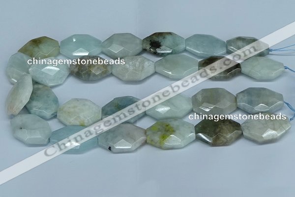 CAQ592 15.5 inches 22*30mm faceted freeform aquamarine beads