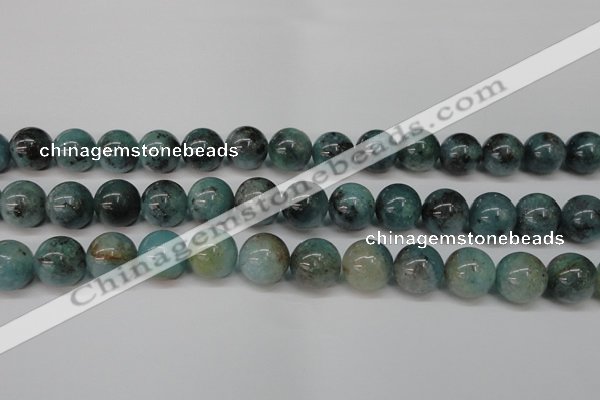 CAQ605 15.5 inches 14mm round aquamarine gemstone beads