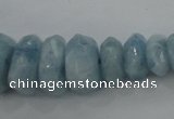 CAQ61 5*8mm – 10*16mm faceted nuggets natural aquamarine beads