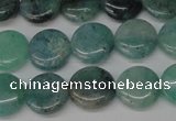 CAQ618 15.5 inches 10mm flat round aquamarine gemstone beads