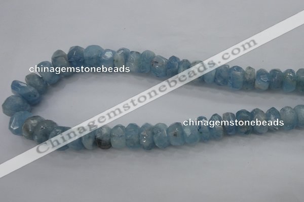 CAQ62 6*10mm – 12*18mm faceted nuggets natural aquamarine beads