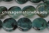 CAQ620 15.5 inches 14mm flat round aquamarine gemstone beads