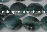 CAQ622 15.5 inches 18mm flat round aquamarine gemstone beads