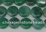 CAQ625 15.5 inches 12mm flat round aquamarine gemstone beads