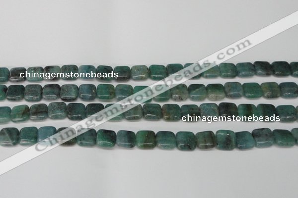 CAQ636 15.5 inches 10*10mm square aquamarine gemstone beads