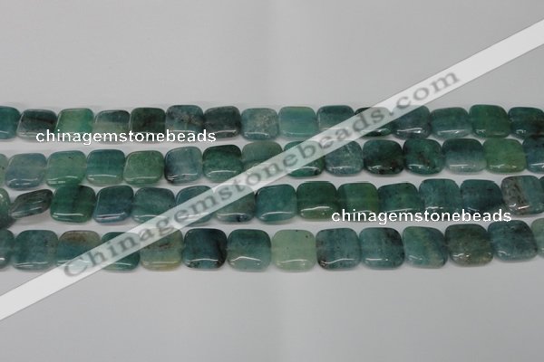 CAQ638 15.5 inches 14*14mm square aquamarine gemstone beads