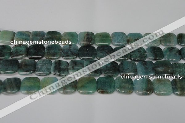 CAQ640 15.5 inches 18*18mm square aquamarine gemstone beads