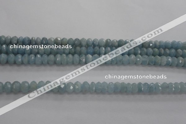 CAQ70 15.5 inches 5*7mm faceted rondelle AB grade aquamarine beads