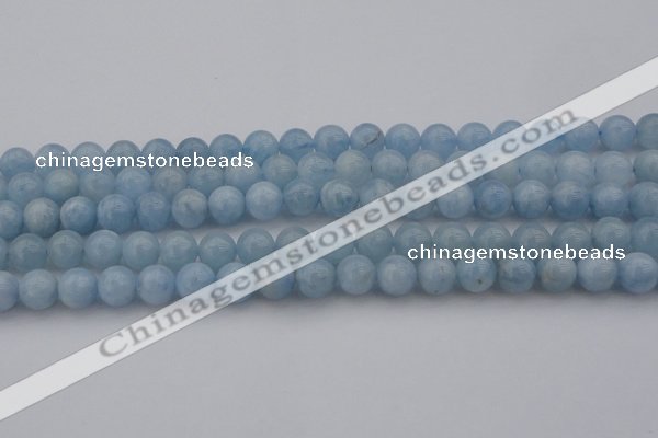 CAQ702 15.5 inches 8mm round natural aquamarine beads wholesale