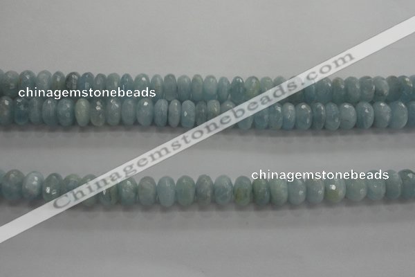 CAQ71 15.5 inches 5*9mm faceted rondelle AB grade aquamarine beads