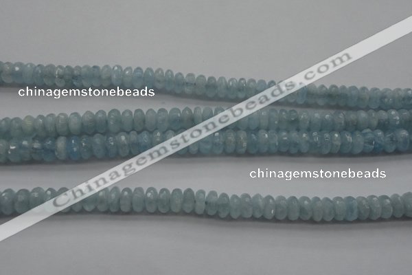 CAQ75 15.5 inches 3*7mm faceted rondelle A grade aquamarine beads