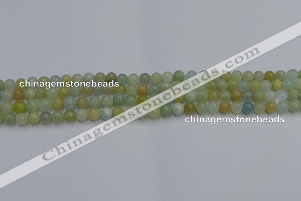 CAQ751 15.5 inches 6mm round aquamarine beads wholesale
