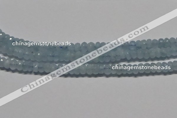 CAQ762 15.5 inches 6*10mm faceted rondelle aquamarine beads