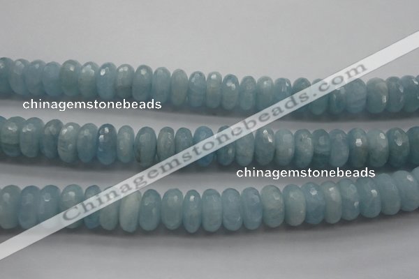 CAQ77 15.5 inches 6*11mm faceted rondelle A grade aquamarine beads