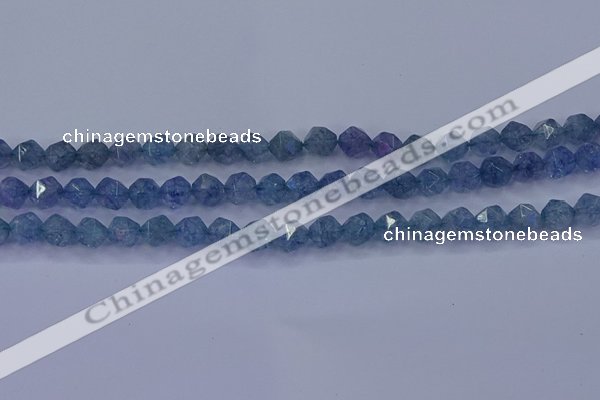 CAQ772 15.5 inches 8mm faceted nuggets imitation aquamarine beads