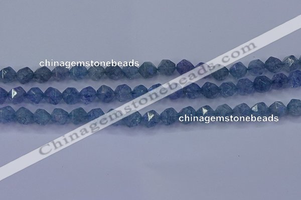 CAQ773 15.5 inches 10mm faceted nuggets imitation aquamarine beads