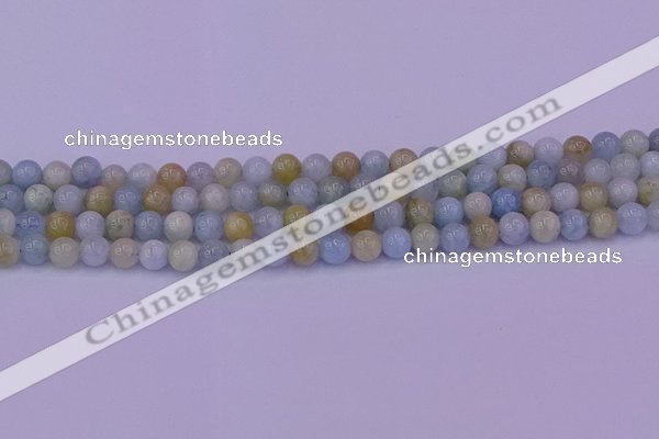 CAQ781 15.5 inches 6mm round natural aquamarine beads