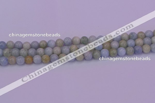 CAQ782 15.5 inches 8mm round natural aquamarine beads