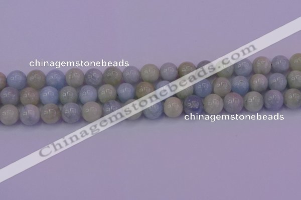 CAQ783 15.5 inches 10mm round natural aquamarine beads