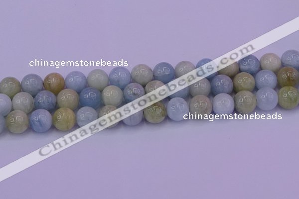 CAQ784 15.5 inches 12mm round natural aquamarine beads