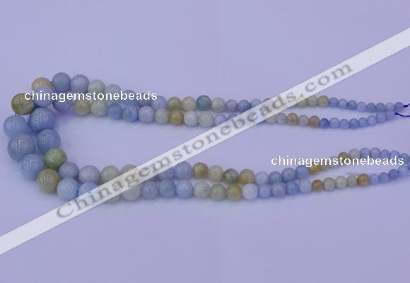 CAQ789 15.5 inches 5mm - 15mm round natural aquamarine beads