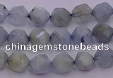 CAQ790 15.5 inches 6mm faceted nuggets aquamarine gemstone beads