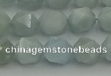 CAQ798 15.5 inches 10mm faceted nuggets aquamarine gemstone beads