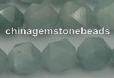 CAQ799 15.5 inches 12mm faceted nuggets aquamarine gemstone beads