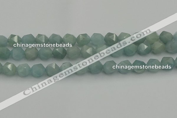 CAQ799 15.5 inches 12mm faceted nuggets aquamarine gemstone beads