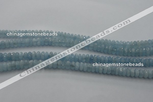 CAQ80 15.5 inches 3*7mm faceted rondelle AA grade aquamarine beads