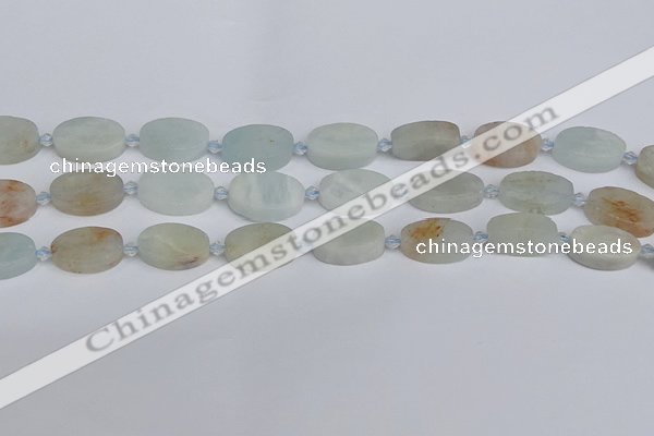 CAQ802 15.5 inches 13*20mm oval aquamarine gemstone beads