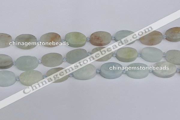 CAQ803 15.5 inches 15*20mm oval aquamarine gemstone beads