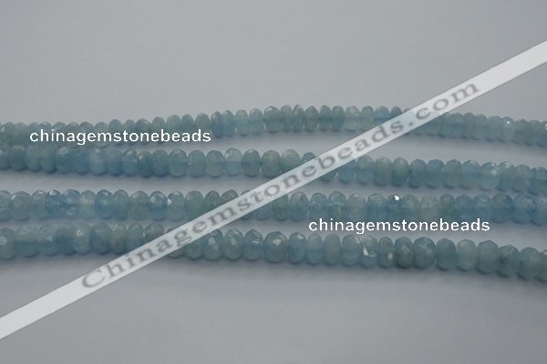 CAQ81 15.5 inches 4*7mm faceted rondelle AA grade aquamarine beads