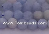 CAQ811 15.5 inches 6mm round matte aquamarine beads wholesale