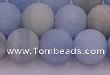 CAQ813 15.5 inches 10mm round matte aquamarine beads wholesale