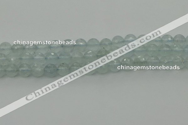 CAQ821 15.5 inches 8mm faceted round aquamarine beads wholesale