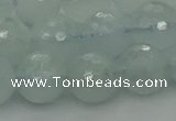 CAQ822 15.5 inches 10mm faceted round aquamarine beads wholesale