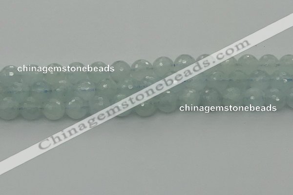 CAQ822 15.5 inches 10mm faceted round aquamarine beads wholesale