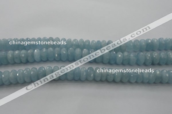 CAQ83 15.5 inches 6*11mm faceted rondelle AA grade aquamarine beads