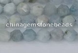 CAQ831 15.5 inches 6mm faceted nuggets aquamarine beads