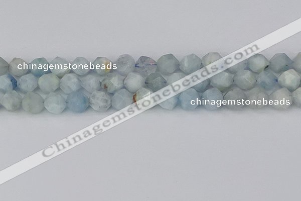 CAQ834 15.5 inches 12mm faceted nuggets aquamarine beads