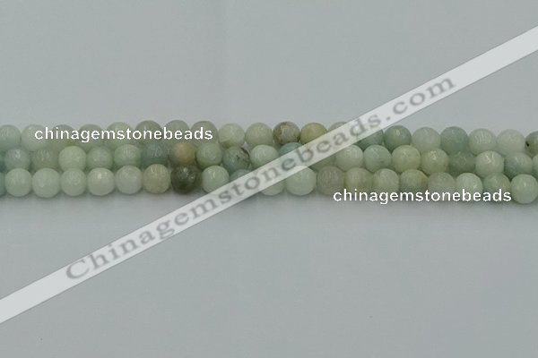 CAQ836 15.5 inches 6mm faceted round aquamarine beads wholesale