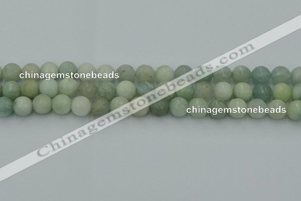 CAQ838 15.5 inches 10mm faceted round aquamarine beads wholesale