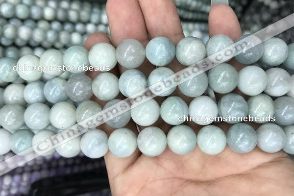 CAQ844 15.5 inches 12mm round aquamarine beads wholesale