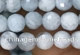 CAQ848 15.5 inches 6mm faceted round aquamarine beads wholesale