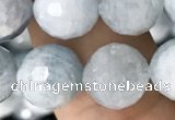 CAQ850 15.5 inches 10mm faceted round aquamarine beads wholesale