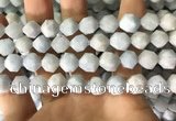 CAQ855 15.5 inches 10mm faceted nuggets aquamarine beads wholesale