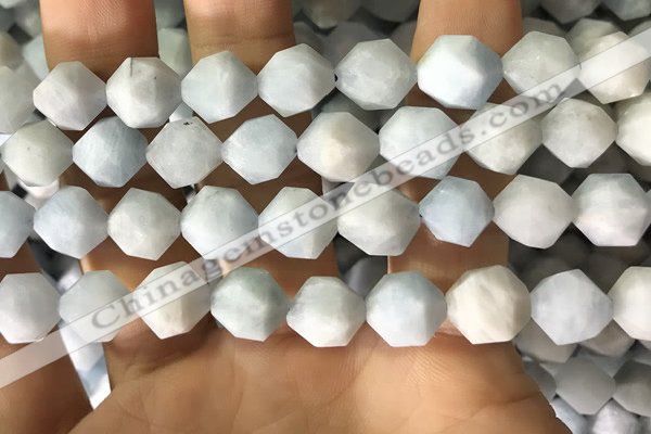 CAQ856 15.5 inches 12mm faceted nuggets aquamarine beads wholesale