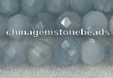 CAQ858 15.5 inches 6mm faceted round aquamarine gemstone beads