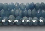 CAQ86 15.5 inches 4*7mm faceted rondelle AA grade aquamarine beads